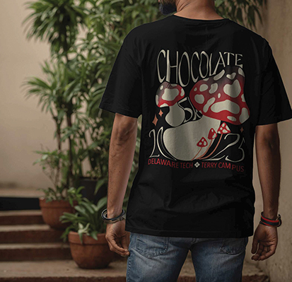 T-shirt design for Deltech's Chocolate 5k.